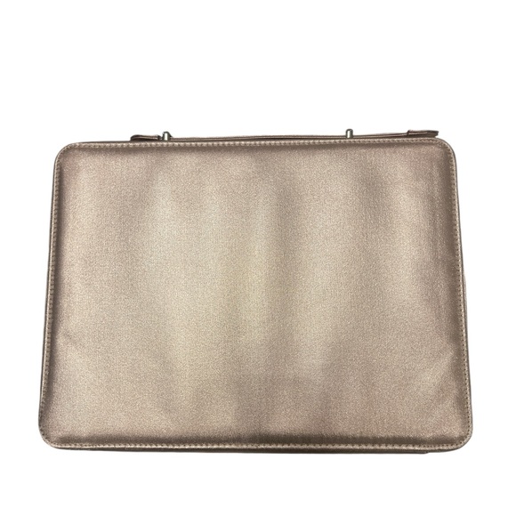 Lancôme large makeup cosmetic bag light pink metallic silver gold color new - Picture 3 of 8